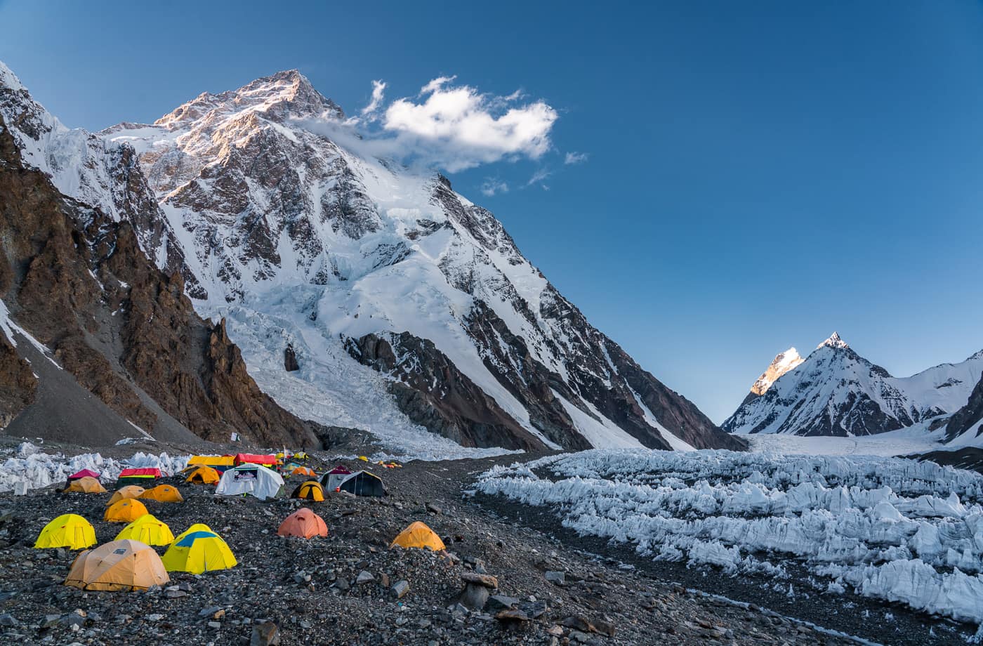 High camp beneath Karakoram peaks